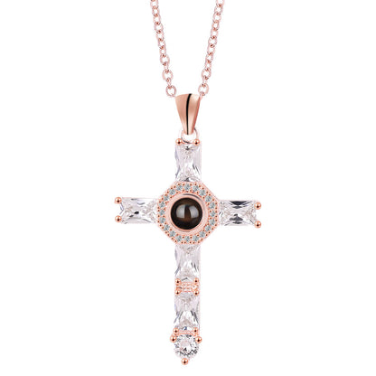 EternalGlow Charm Cross Projection Necklace