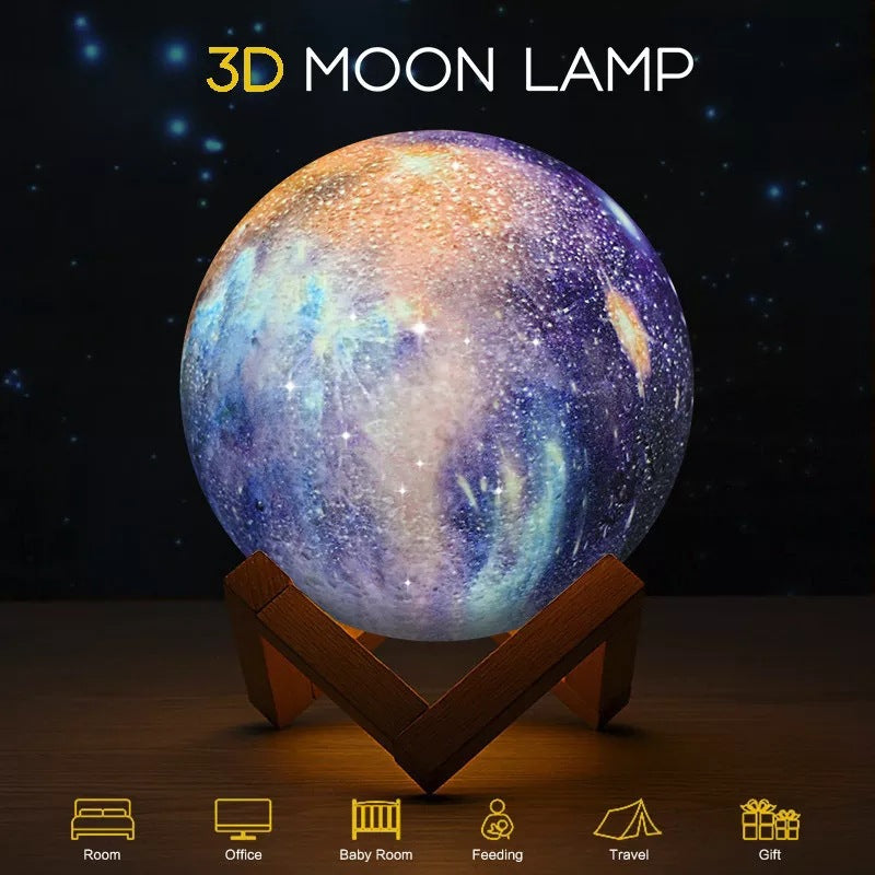 LED USB estrella galaxia Luna lámpara soporte remoto 3D dormitorio noche luz USB LED tierra planeta lámpara
