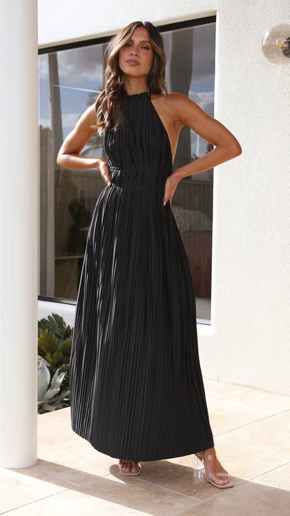 Ethereal Charm Off-Shoulder Halter Dress