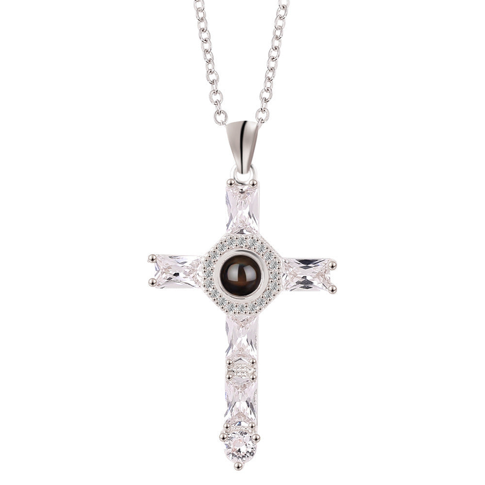 EternalGlow Charm Cross Projection Necklace