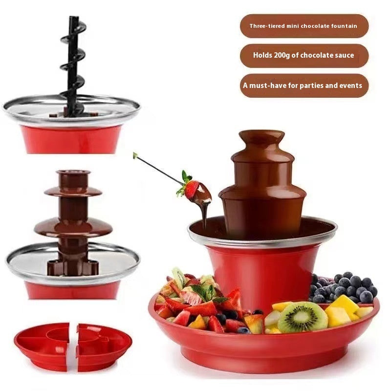 Self-contained Fruit Plate Three-layer Chocolate Fountain Driving Machine Melted Chocolate