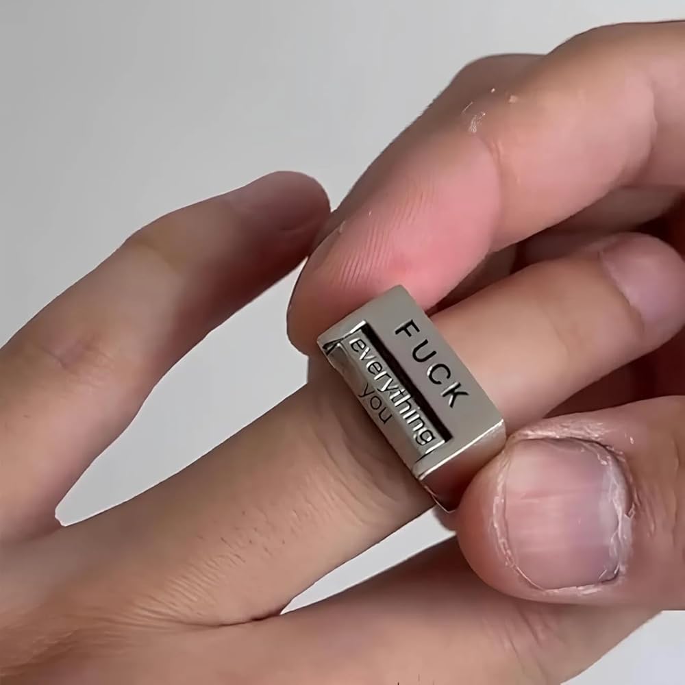 "Fuck" Rotatable Interactive Ring