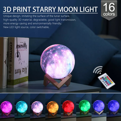 LED USB estrella galaxia Luna lámpara soporte remoto 3D dormitorio noche luz USB LED tierra planeta lámpara
